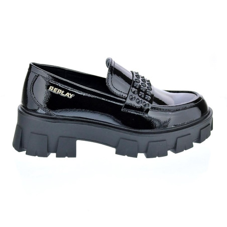 Mocasines Replay zapatos Mujer modelo Cable Negro 