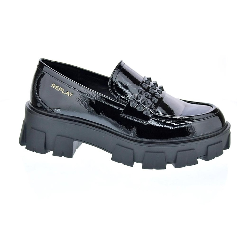 Mocasines Replay zapatos Mujer modelo Cable Negro 