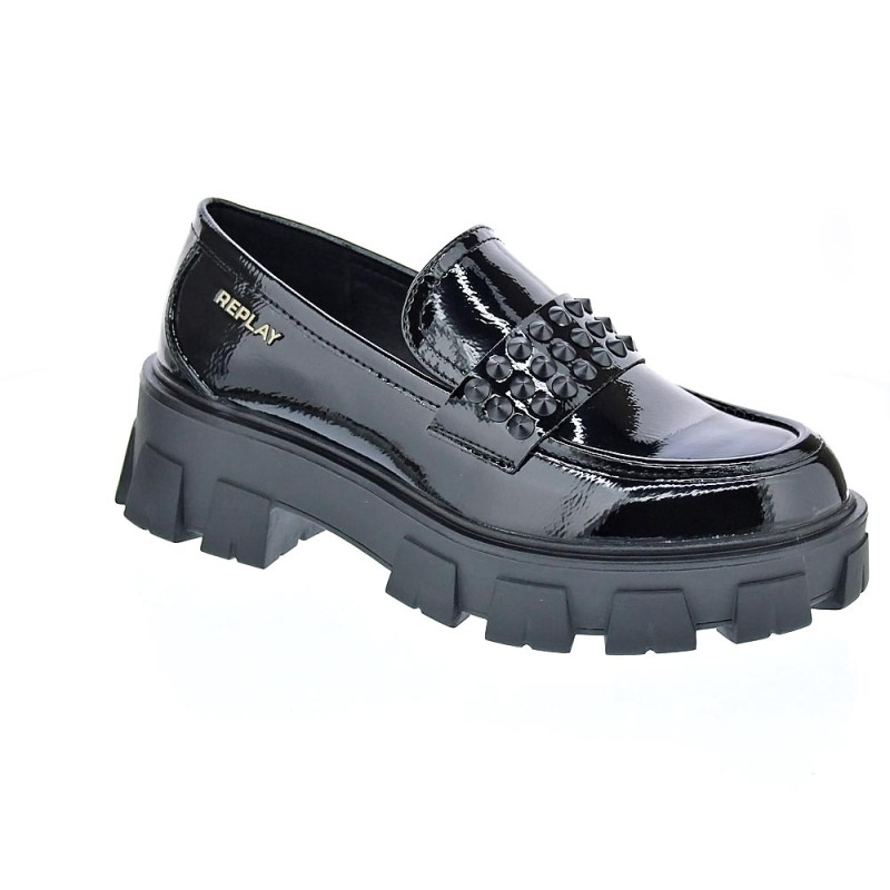 Mocasines Replay zapatos Mujer modelo Cable Negro 
