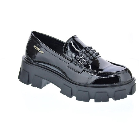 Mocasines Replay zapatos Mujer modelo Cable Negro 