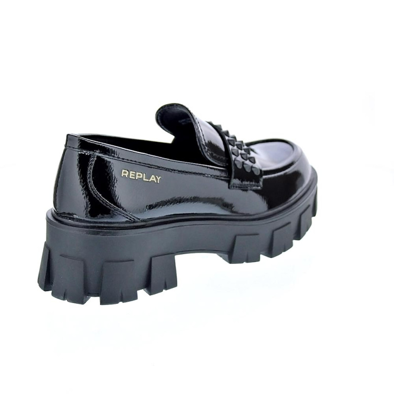 Mocasines Replay zapatos Mujer modelo Cable Negro 