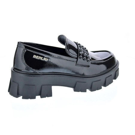 Mocasines Replay zapatos Mujer modelo Cable Negro 