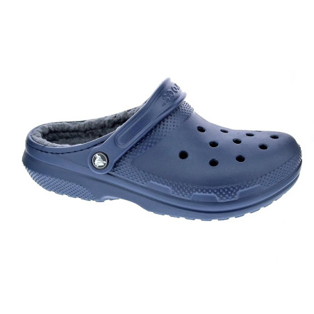 Zuecos Crocs zapatos Mujer modelo Classic Lined Azul 