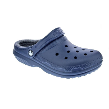 Zuecos Crocs zapatos Mujer modelo Classic Lined Azul 