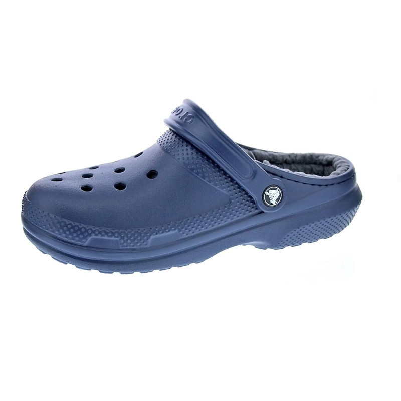 Zuecos Crocs zapatos Mujer modelo Classic Lined Azul 