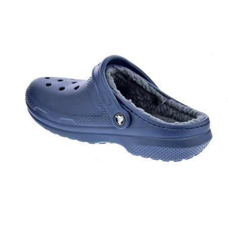 Zuecos Crocs zapatos Mujer modelo Classic Lined Azul 