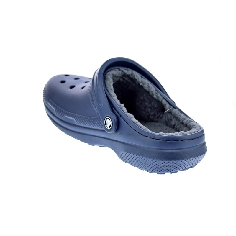 Zuecos Crocs zapatos Mujer modelo Classic Lined Azul 