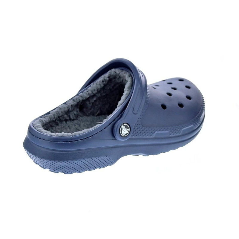 Zuecos Crocs zapatos Mujer modelo Classic Lined Azul 