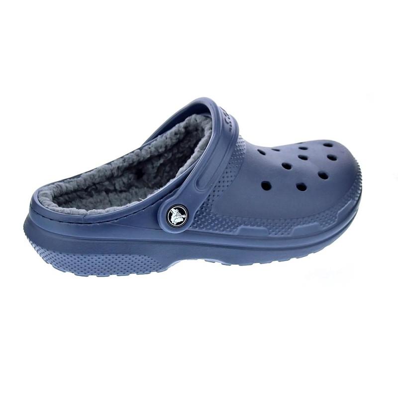 Zuecos Crocs zapatos Mujer modelo Classic Lined Azul 