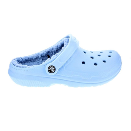 Zuecos Crocs zapatos Mujer modelo Classic Lined Azul 