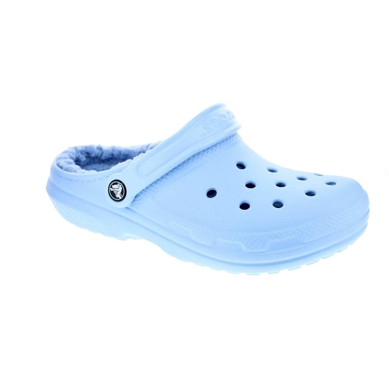 Zuecos Crocs zapatos Mujer modelo Classic Lined Azul 