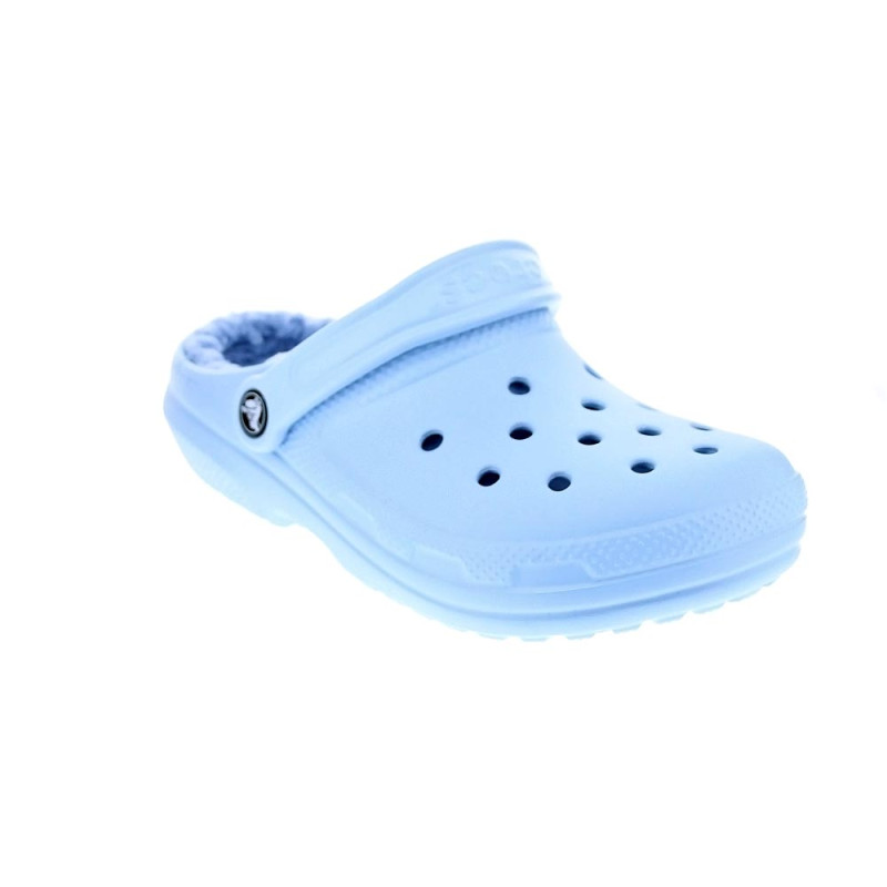 Zuecos Crocs zapatos Mujer modelo Classic Lined Azul 