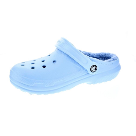 Zuecos Crocs zapatos Mujer modelo Classic Lined Azul 