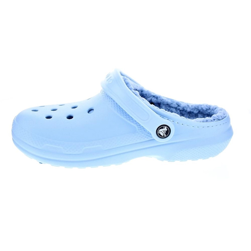 Zuecos Crocs zapatos Mujer modelo Classic Lined Azul 