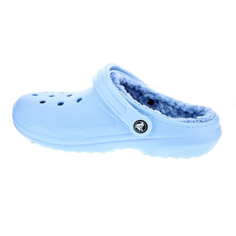 Zuecos Crocs zapatos Mujer modelo Classic Lined Azul 