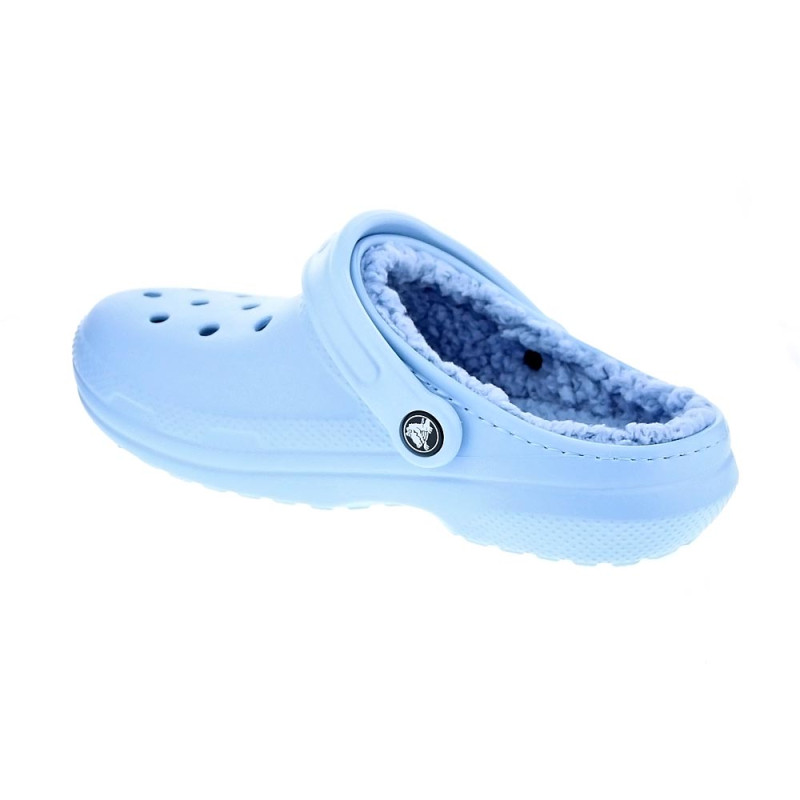 Zuecos Crocs zapatos Mujer modelo Classic Lined Azul 