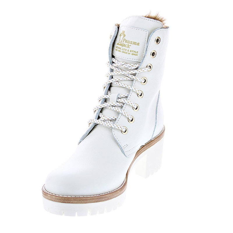 Botines Panama Jack zapatos Mujer modelo Padma B12 Blanco 