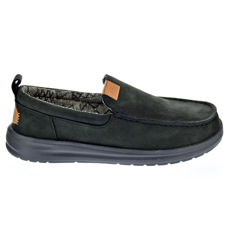 Mocasines Hey Dude zapatos Hombre modelo Wally Grip Negro Elástico