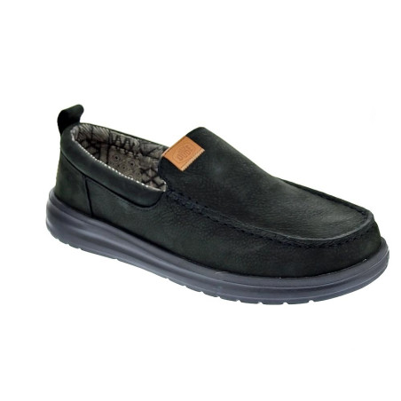 Mocasines Hey Dude zapatos Hombre modelo Wally Grip Negro Elástico
