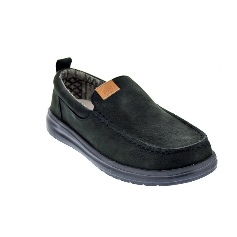Mocasines Hey Dude zapatos Hombre modelo Wally Grip Negro Elástico