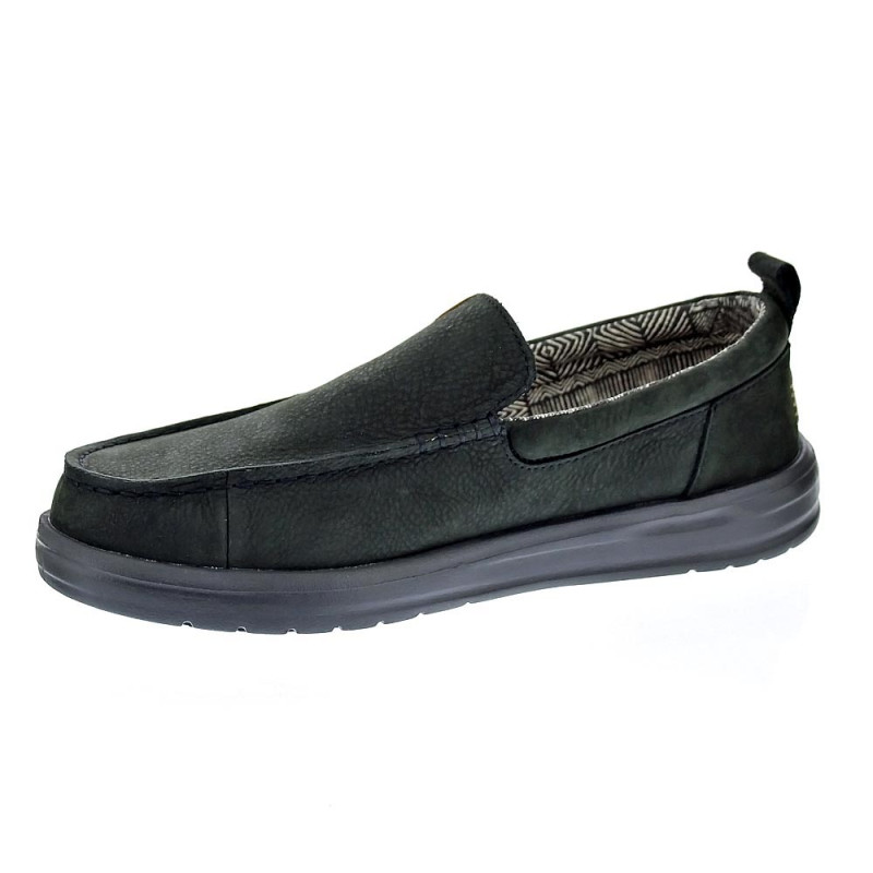 Mocasines Hey Dude zapatos Hombre modelo Wally Grip Negro Elástico