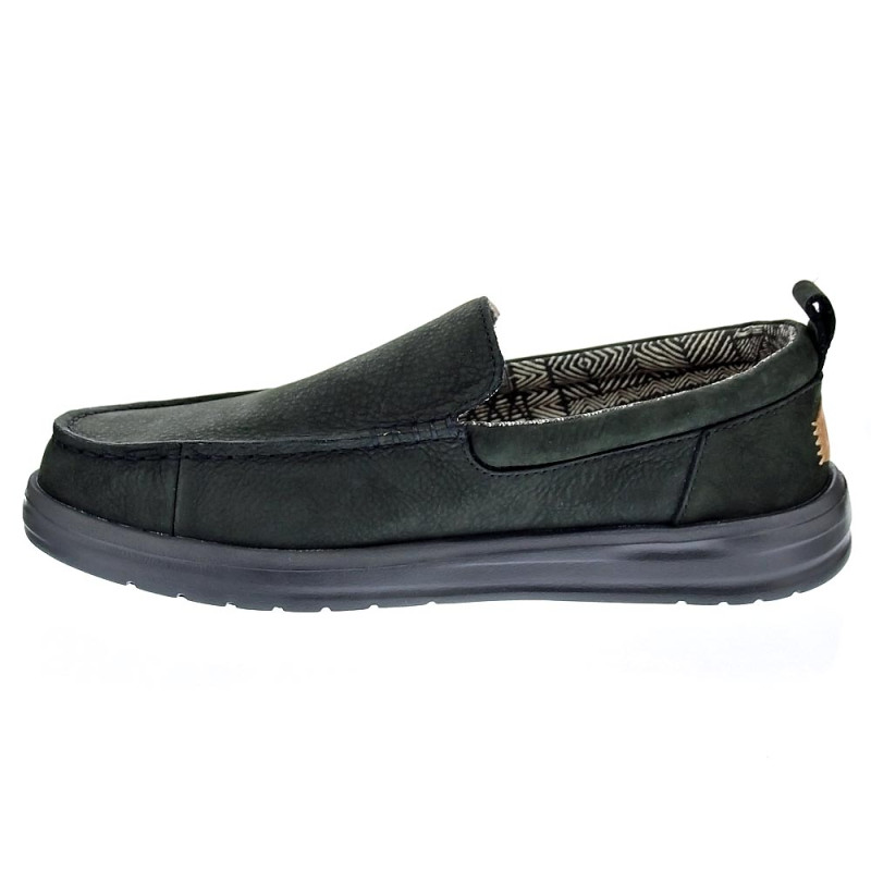 Mocasines Hey Dude zapatos Hombre modelo Wally Grip Negro Elástico