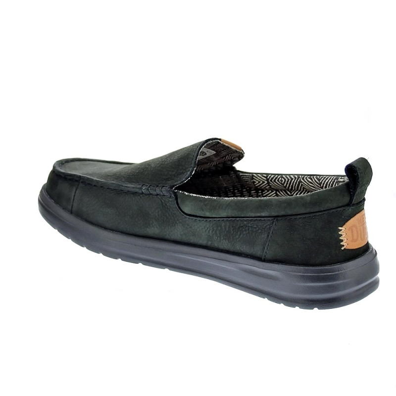 Mocasines Hey Dude zapatos Hombre modelo Wally Grip Negro Elástico
