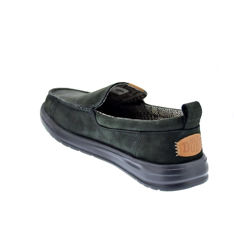 Mocasines Hey Dude zapatos Hombre modelo Wally Grip Negro Elástico