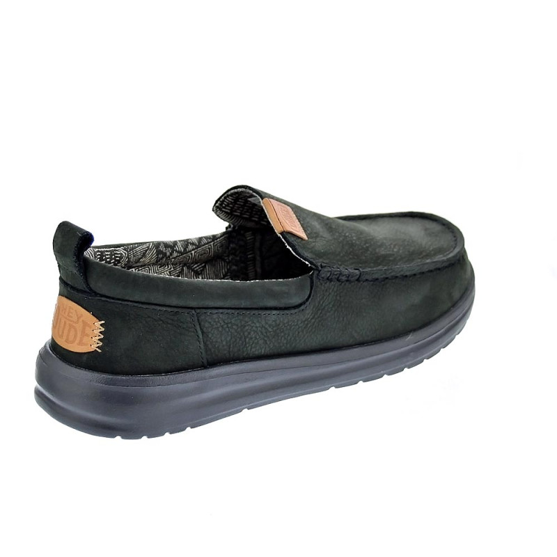 Mocasines Hey Dude zapatos Hombre modelo Wally Grip Negro Elástico