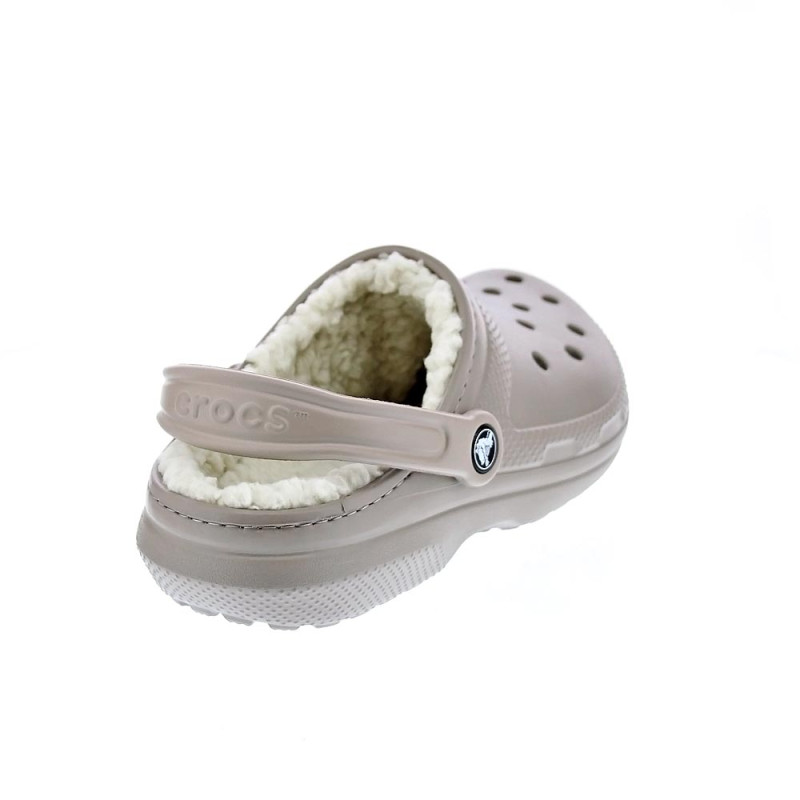 Zuecos Crocs zapatos Mujer modelo Classic Lined Marrón 