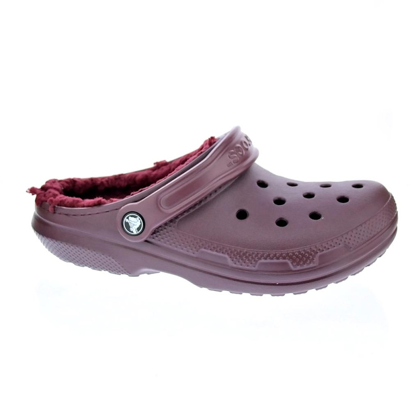 Zuecos Crocs zapatos Mujer modelo Classic Lined Rojo 