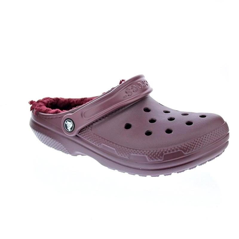 Zuecos Crocs zapatos Mujer modelo Classic Lined Rojo 