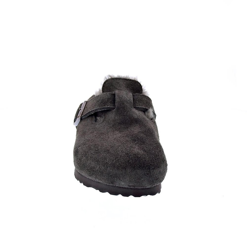 Zuecos Birkenstock zapatos Mujer modelo Suede Letaher Gris 