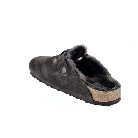 Zuecos Birkenstock zapatos Mujer modelo Suede Letaher Gris 