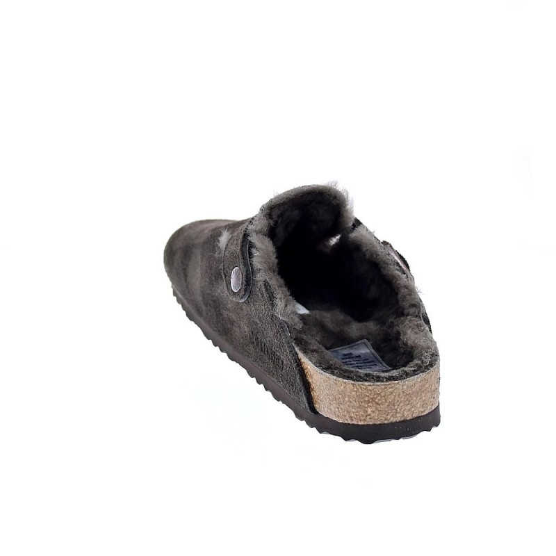 Zuecos Birkenstock zapatos Mujer modelo Suede Letaher Gris 