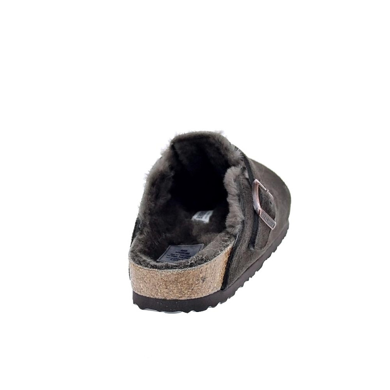Zuecos Birkenstock zapatos Mujer modelo Suede Letaher Gris 