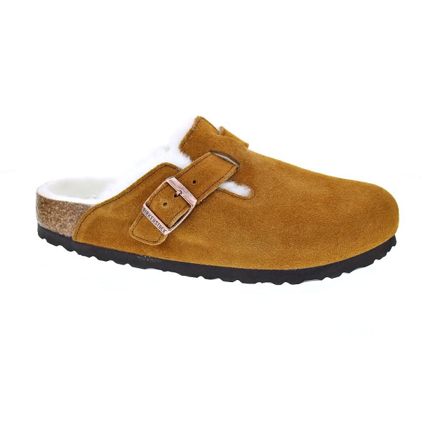 Zuecos Birkenstock zapatos Mujer modelo Suede Leather Marrón 