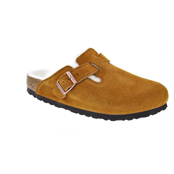 Zuecos Birkenstock zapatos Mujer modelo Suede Leather Marrón 