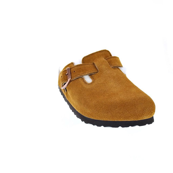 Zuecos Birkenstock zapatos Mujer modelo Suede Leather Marrón 