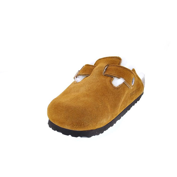 Zuecos Birkenstock zapatos Mujer modelo Suede Leather Marrón 