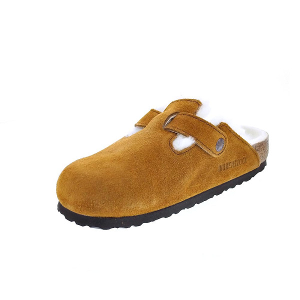 Zuecos Birkenstock zapatos Mujer modelo Suede Leather Marrón 