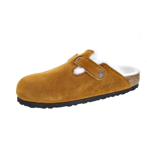 Zuecos Birkenstock zapatos Mujer modelo Suede Leather Marrón 