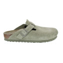 Zuecos Birkenstock zapatos Mujer modelo Suede Leather Verde 