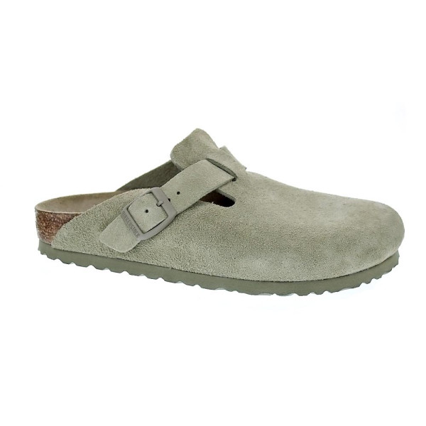 Zuecos Birkenstock zapatos Mujer modelo Suede Leather Verde 