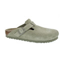 Zuecos Birkenstock zapatos Mujer modelo Suede Leather Verde 