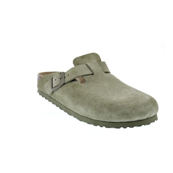 Zuecos Birkenstock zapatos Mujer modelo Suede Leather Verde 