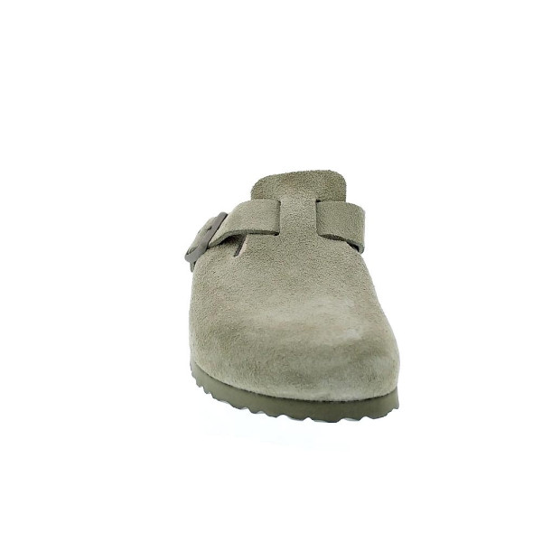 Zuecos Birkenstock zapatos Mujer modelo Suede Leather Verde 
