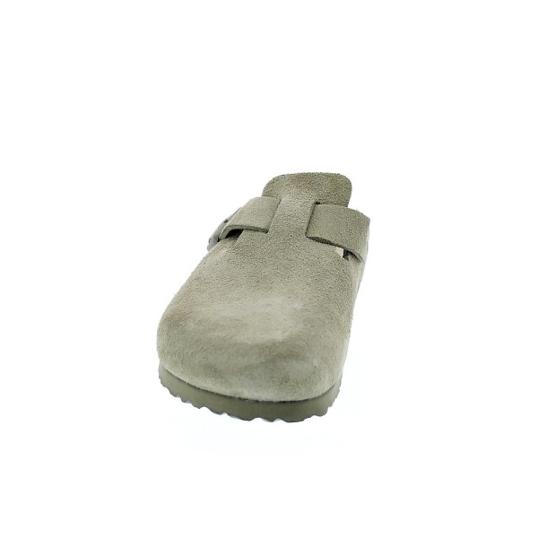 Zuecos Birkenstock zapatos Mujer modelo Suede Leather Verde 