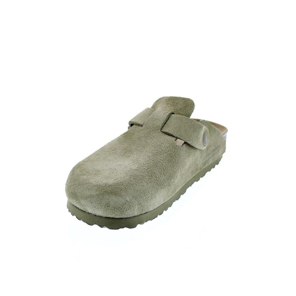 Zuecos Birkenstock zapatos Mujer modelo Suede Leather Verde 