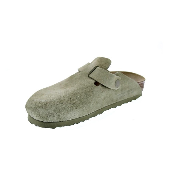 Zuecos Birkenstock zapatos Mujer modelo Suede Leather Verde 